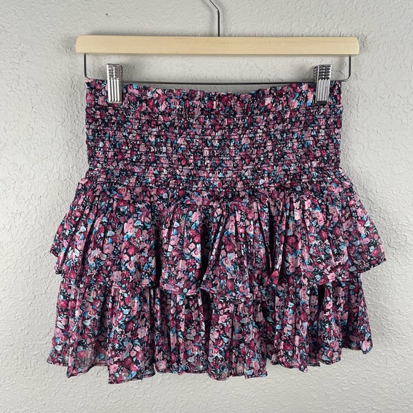 Reset by Jane Megan Black & Pink Floral Skirt Size Large - Picture 3 of 8